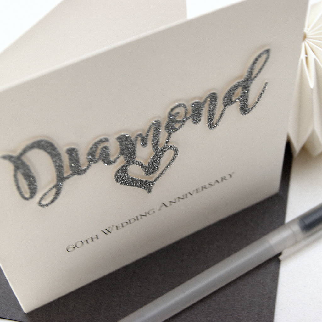 60th Diamond Wedding Anniversary Card By The Hummingbird Card Company Notonthehighstreet Com