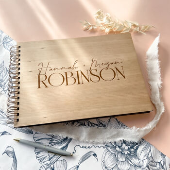 Real Wood Wedding Guest Book Alternative, 7 of 10