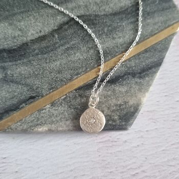 Organic Textured Silver Crystal Set Necklace, 2 of 5