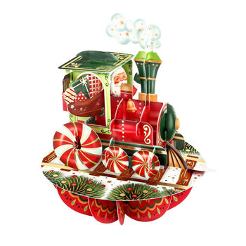 Pop Up 3D Christmas Card Santa Train, 2 of 4