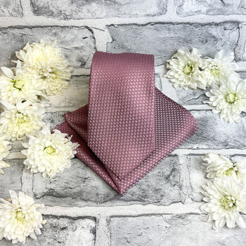 Desert Rose Woven Wedding Tie Set, 2 of 6