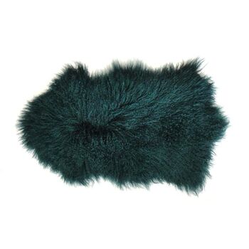 Curly Teal Tibetan Sheepskin Rug, 3 of 4