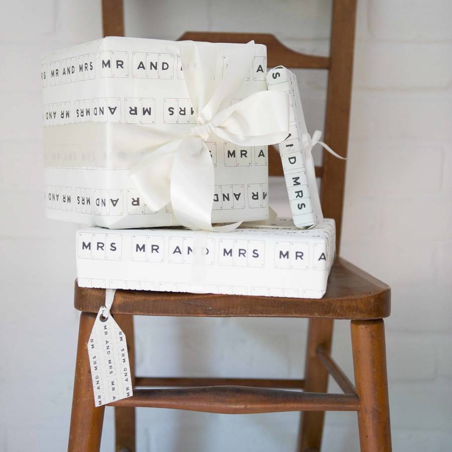 Luxury Mr And Mrs Wedding Gift Wrap And Tag