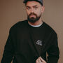 Embroidered Man Myth Legend Slogan Sweatshirt, thumbnail 1 of 3