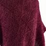 Merlot Soft Knitted Ladies Poncho, thumbnail 5 of 8