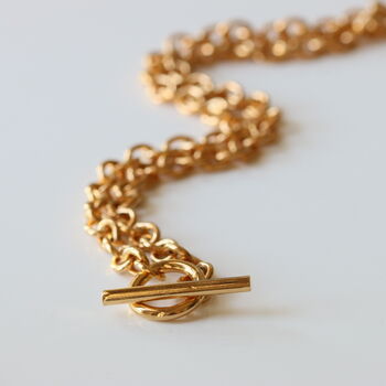 Heavyweight 24ct Gold Vermeil T Bar Bracelet, 3 of 12