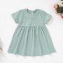 Organic Cotton Short Sleeve Baby Girls Dress, thumbnail 2 of 4