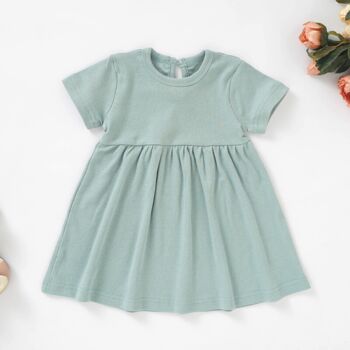 Organic Cotton Short Sleeve Baby Girls Dress, 2 of 4