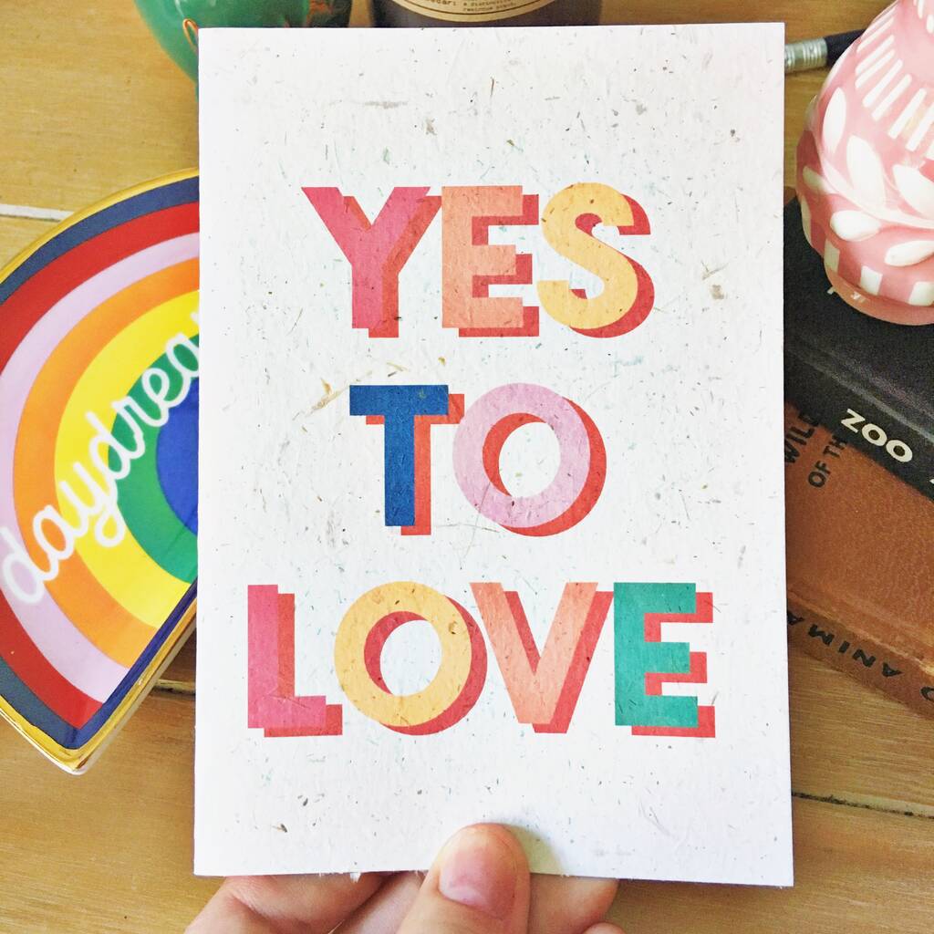 Yes To Love Card 100% Recycled By Summer Lane Studio ...