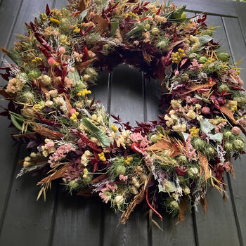 Dried Autumn Wreath With Chillies 'Hansel', 3 of 11