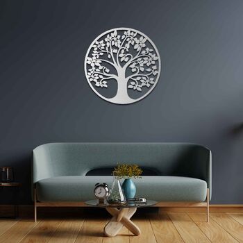 Handmade Wooden Tree Of Life Wall Art For Living Room Decor, 8 of 10