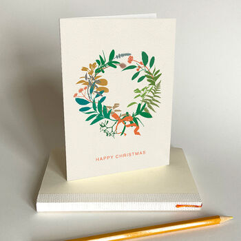 Floral Wreath Christmas Card, 2 of 2