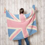 Union Jack Blanket Pastel Intermediate Knitting Kit, thumbnail 1 of 12