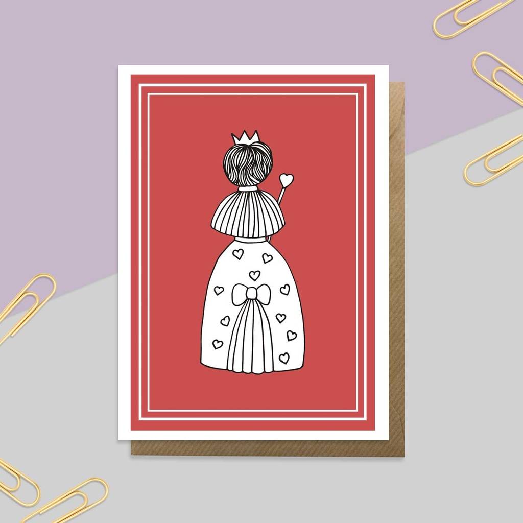Queen Of Hearts Card By Neon Magpie | notonthehighstreet.com