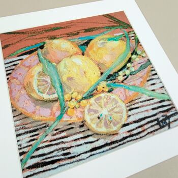 Lemons, Oil Pastel Art Print, 2 of 2