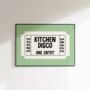 Kitchen Disco Print Kitchen Wall Art, thumbnail 5 of 8