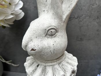 37cm Off White Stone Effect Rabbit Bust Statue Ornament, 12 of 12
