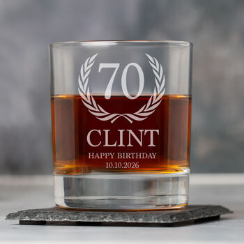 Personalised Birthday Crest Glass Tumbler, 6 of 8