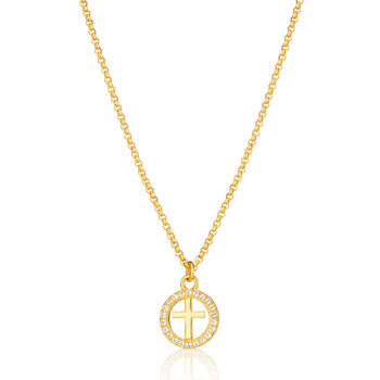 18ct Gold Plated First Communion Halo Necklace – Christening Or First Holy Communion Gift, 2 of 4