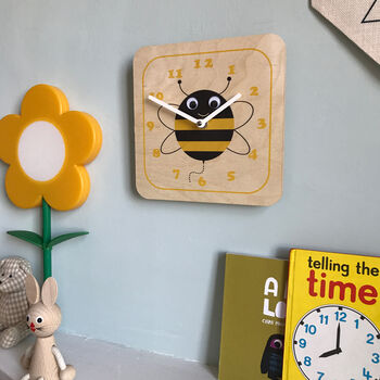 Children's Wooden Wobbly Eyed Animal Clocks, 5 of 10