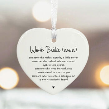 Personalised Porcelain Heart Gift For Work Best Friend, 2 of 2
