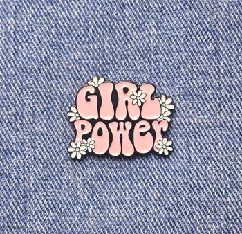 Girl Power Groovy Enamel Pin Badge, 2 of 5