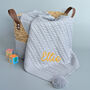 Personalised Grey Knitted Baby Blanket, thumbnail 1 of 7