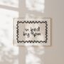 In Bed By 9pm Landscape Wall Print | Black And Cream, thumbnail 2 of 3