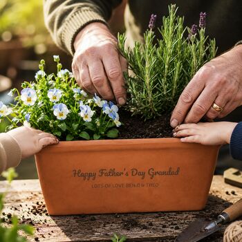 Personalised Father's Day Terracotta Plant Trough / Window Box, 3 of 4