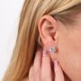 Sterling Silver Halo Radiance Sparkling Stud Earrings, thumbnail 9 of 12