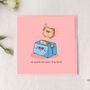 Cute Toast Celebration Day Greetings Card, thumbnail 3 of 9