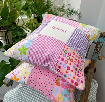 Pink And Purple Name Cushion, 3 of 7