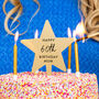Personalised Happy Birthday Gold Star Cake Topper, thumbnail 2 of 7
