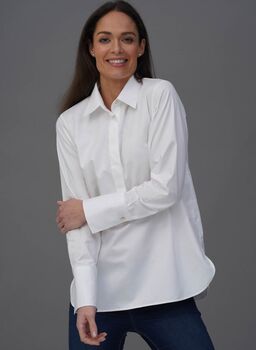 Carla White Pop Over Tunic Organic Cotton Shirt, 4 of 4