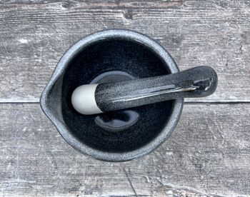 Scandi Home Dark Grey Smooth Pestle And Mortar, 3 of 3