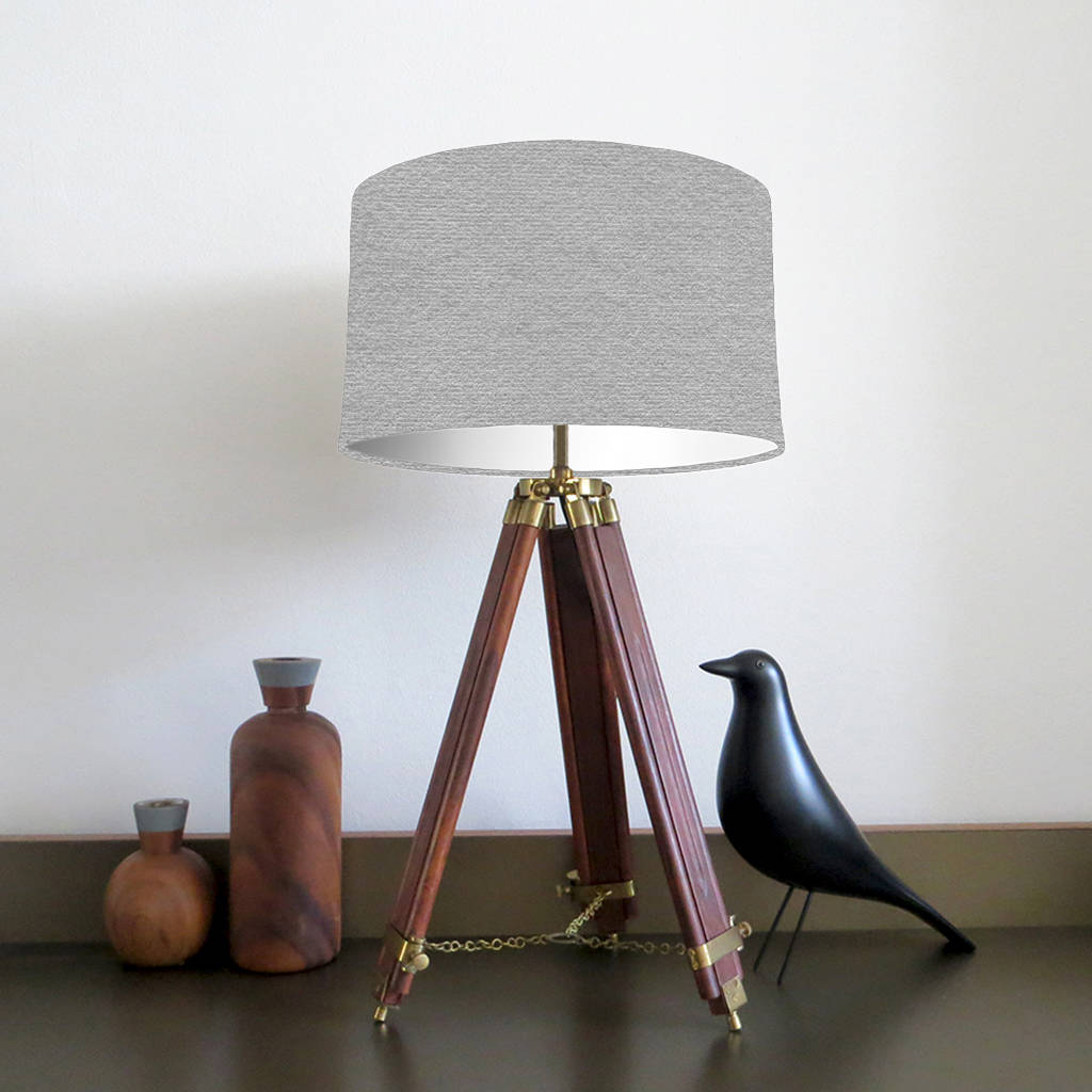 Light Grey Velvet Lampshade By Bymarie