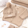 Luxury Grey Bobble Hat And Cardigan Baby Gift Set, thumbnail 6 of 12