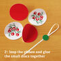 Christmas Paper Bauble Kit Set Of Six Red Green, thumbnail 4 of 9