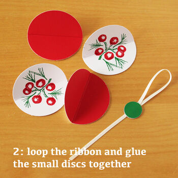 Christmas Paper Bauble Kit Set Of Six Red Green, 4 of 9