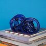 Handmade Cobalt Loop Hand Blown Glass Sculpture, thumbnail 3 of 4
