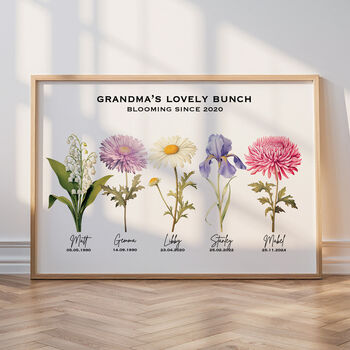 Birth Flower Grandma Print, 2 of 8