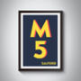 M5 Manchester Typography Postcode Print, thumbnail 6 of 10