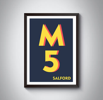 M5 Manchester Typography Postcode Print, 6 of 10