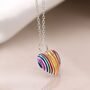 Sterling Silver Rainbow Heart Necklace, thumbnail 3 of 12