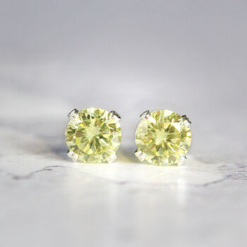 Lime Crystal Stud Earrings In Gold Or Silver, 6 of 12