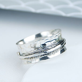 Feather Ring In Hallmarked Sterling Silver, 4 of 8