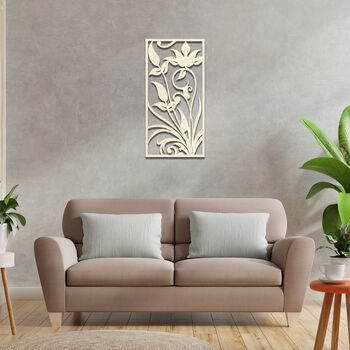 Sleek Framed Wooden Floral Art Contemporary Decor, 8 of 11