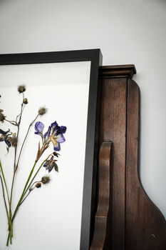 Wild Fade Original Pressed Flower Art In A3 Black Frame, 4 of 8