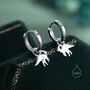 Parasaurolophus Dinosaur Dangle Hoop Earrings, thumbnail 2 of 11