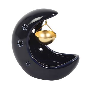 Blue Crescent Moon Hanging Oil Burner, 5 of 5